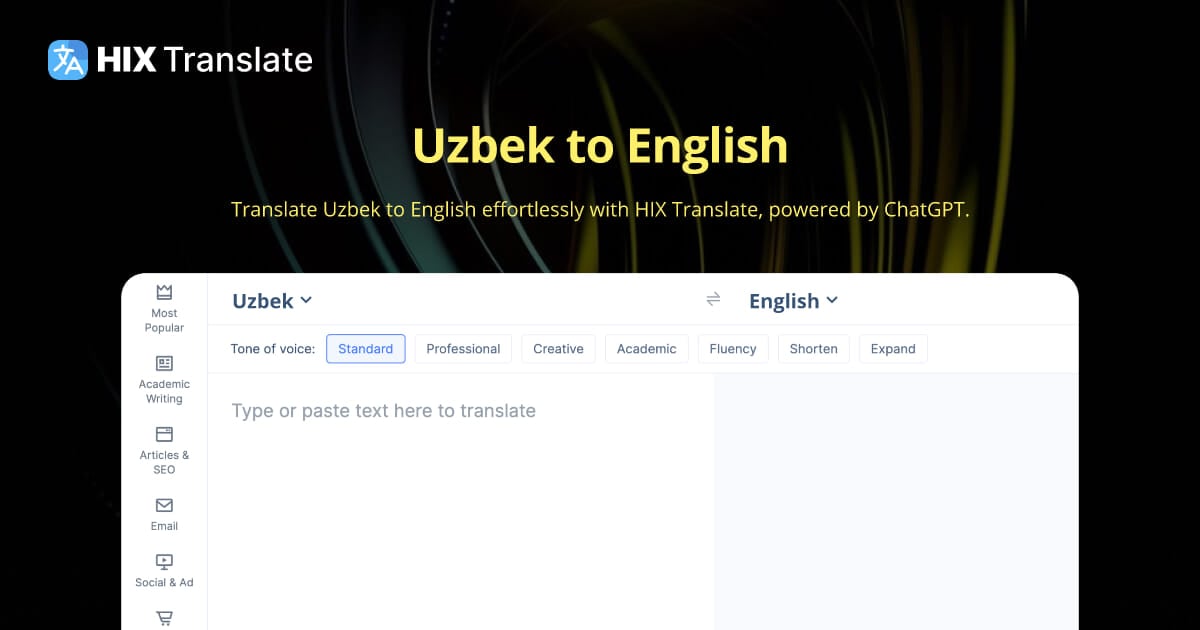 Uzbek To English Translation Free No Signup Hix Translate