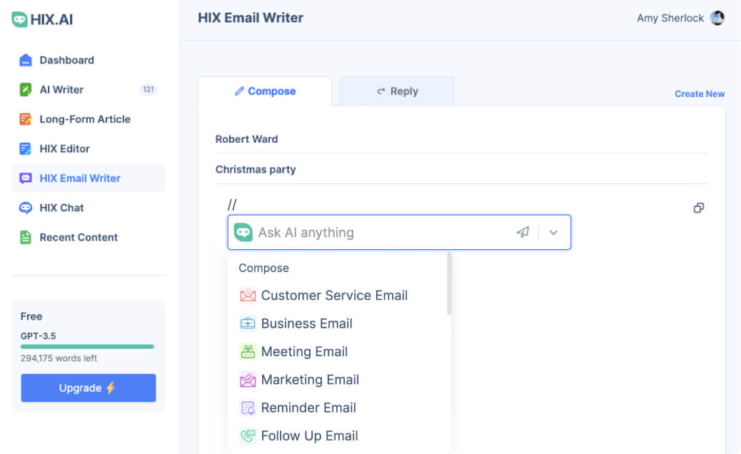 Type // to Write Emails & Replies in Seconds