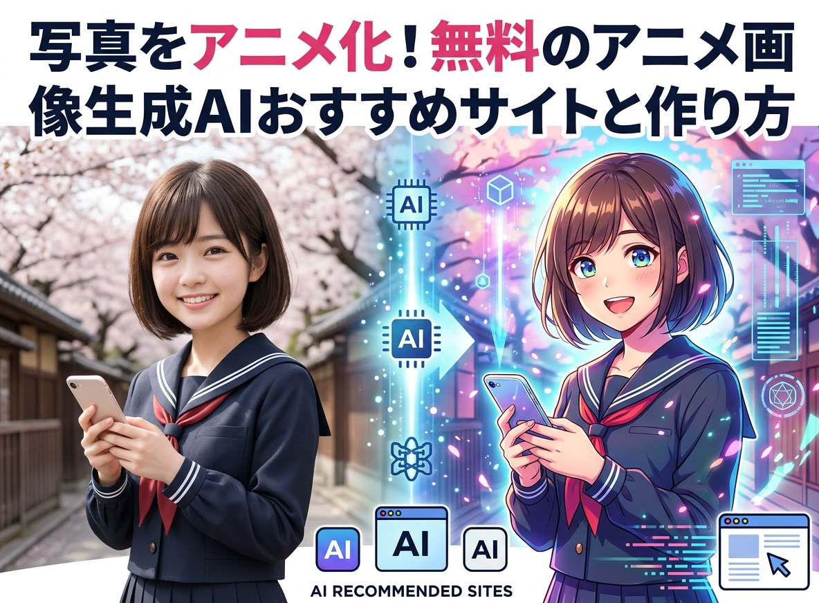 【2026】写真をアニメ化!無料のアニメ画像生成AIおすすめサイトと作り方を紹介