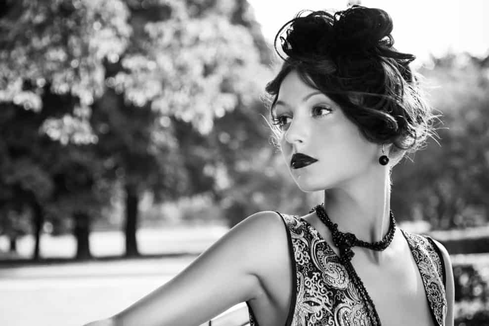 black and white