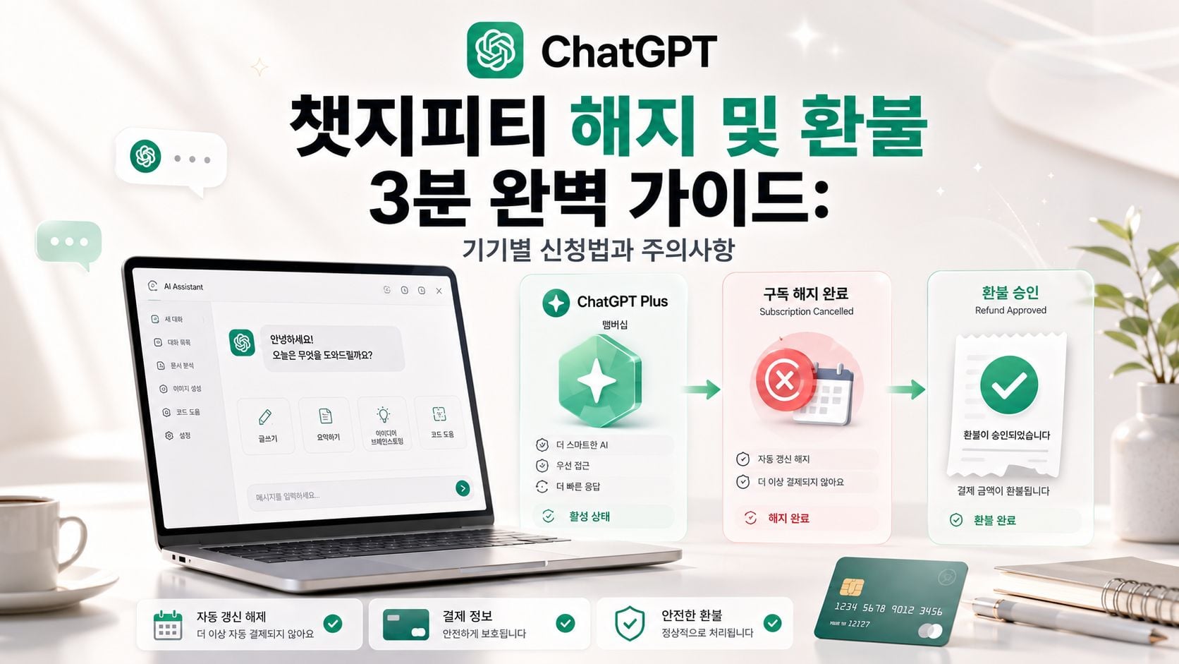 챗지피티 해지 및 환불 3분 완벽 가이드 및 기기별 신청 방법