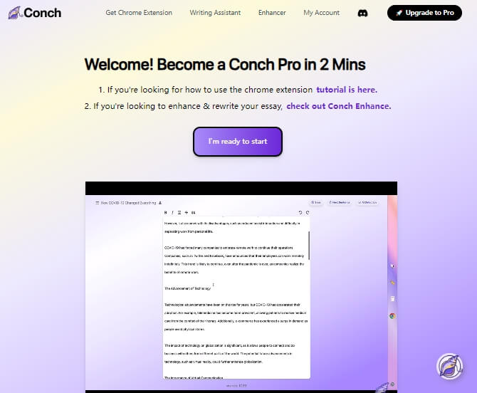 Conch AI : A Fresh Face in the Field of Essay Writing and Editing