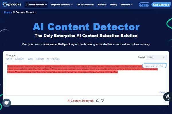 AI Content Detector - Copyleaks