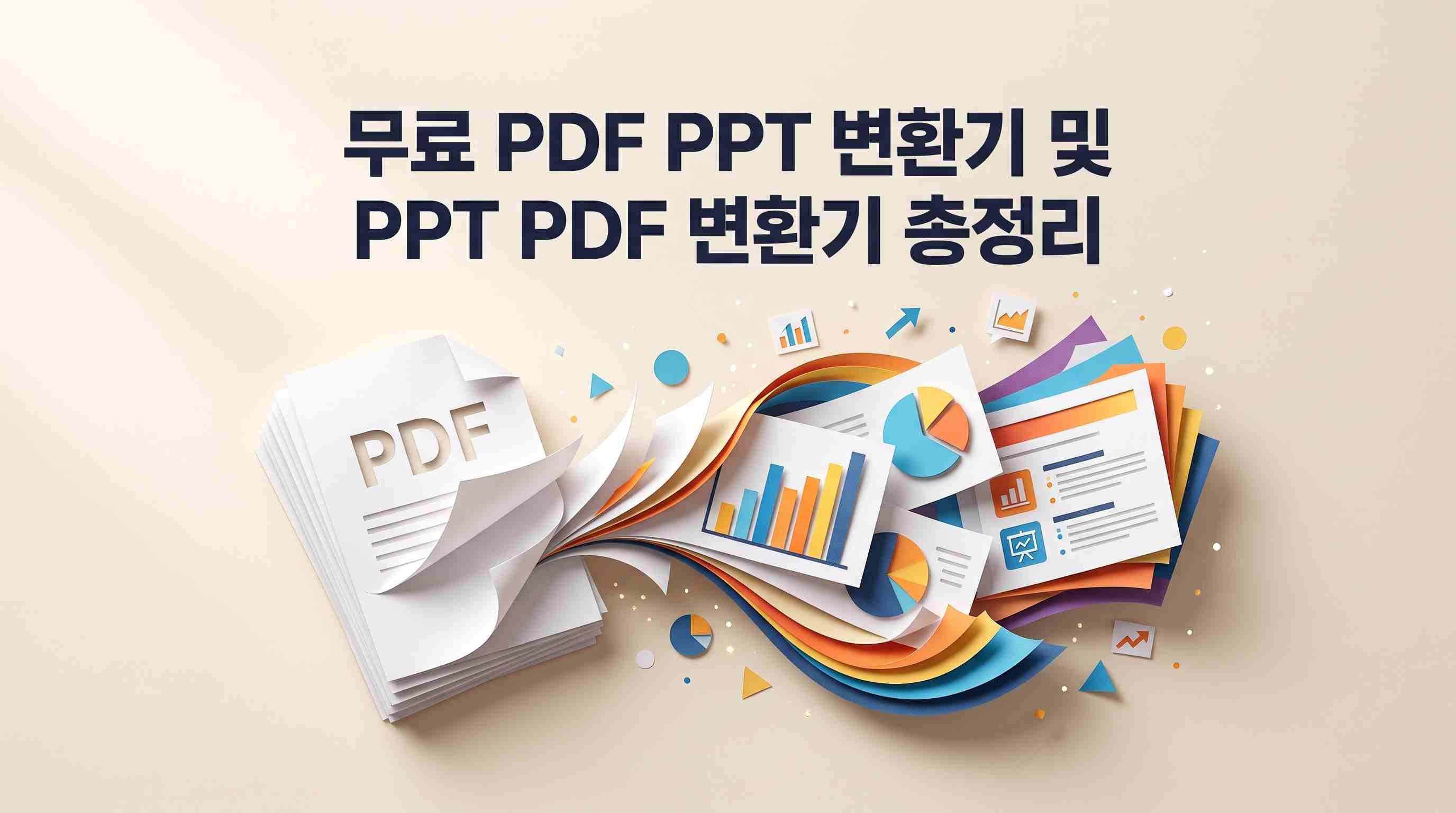 2026년 업무 효율 향상을 위한 무료 PDF PPT 변환기 추천 및 비교 인포그래픽 메인 이미지