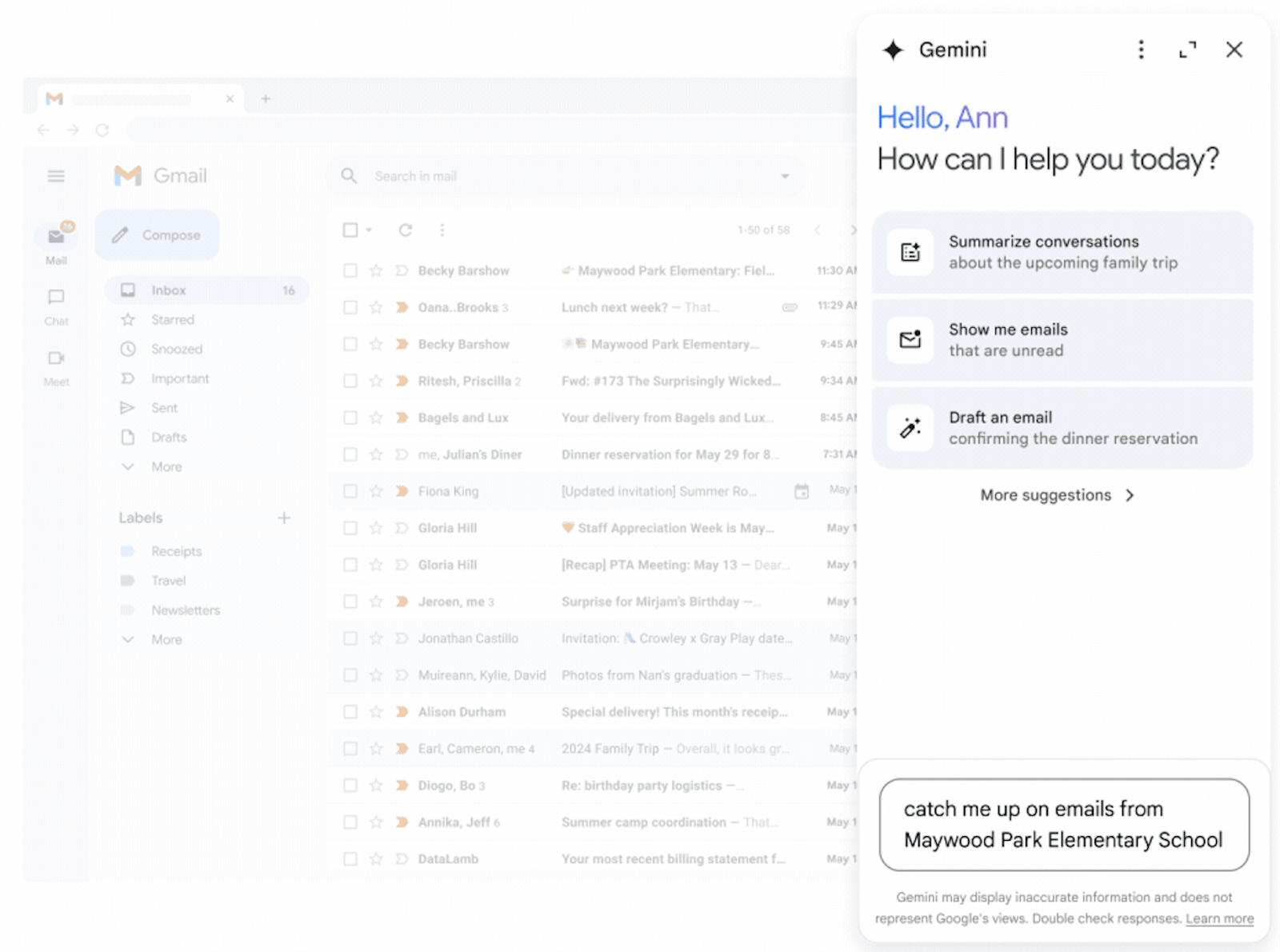 Google Workspace introduserer Gemini Side Panel for Gmail brukere