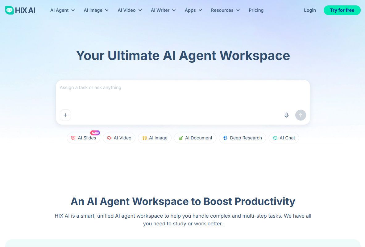HIX AI Homepage