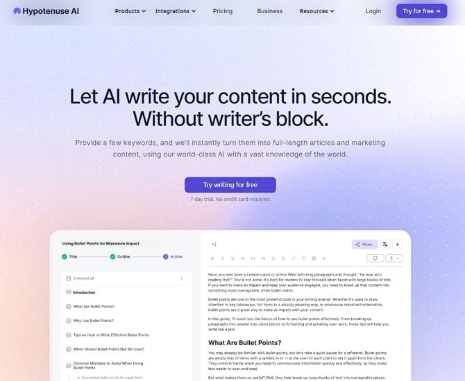 Hypotenuse AI: An AI-Based Article Writer for E-commerce Marketers and Agency Founders