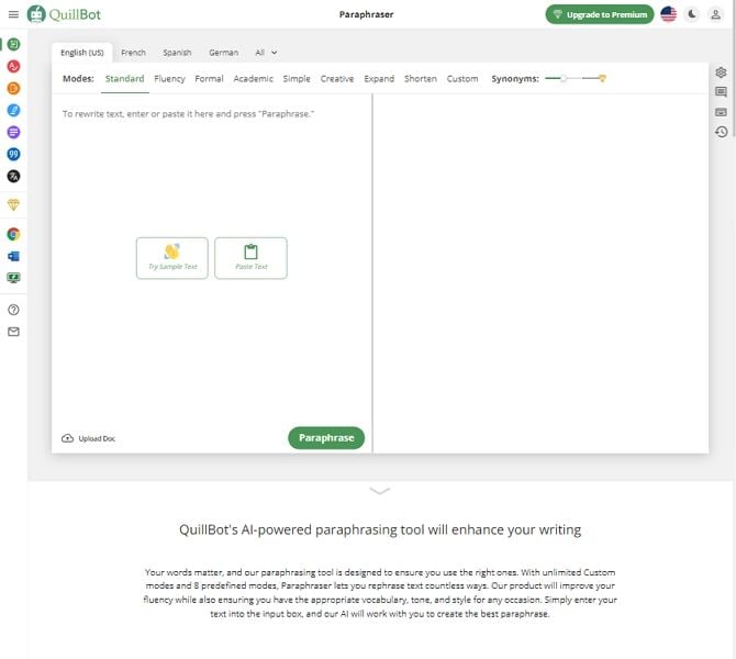 QuillBot : 맞춤형 패러프레이징 플랫폼
