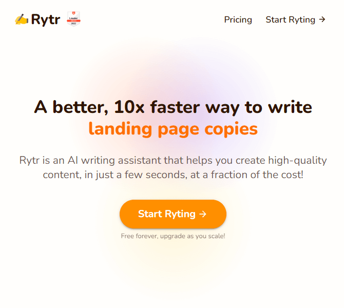 Rytr : caratteristiche eccellenti su tutta la linea