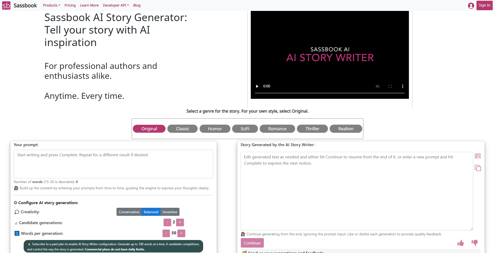 sassbook-ai-story-generator