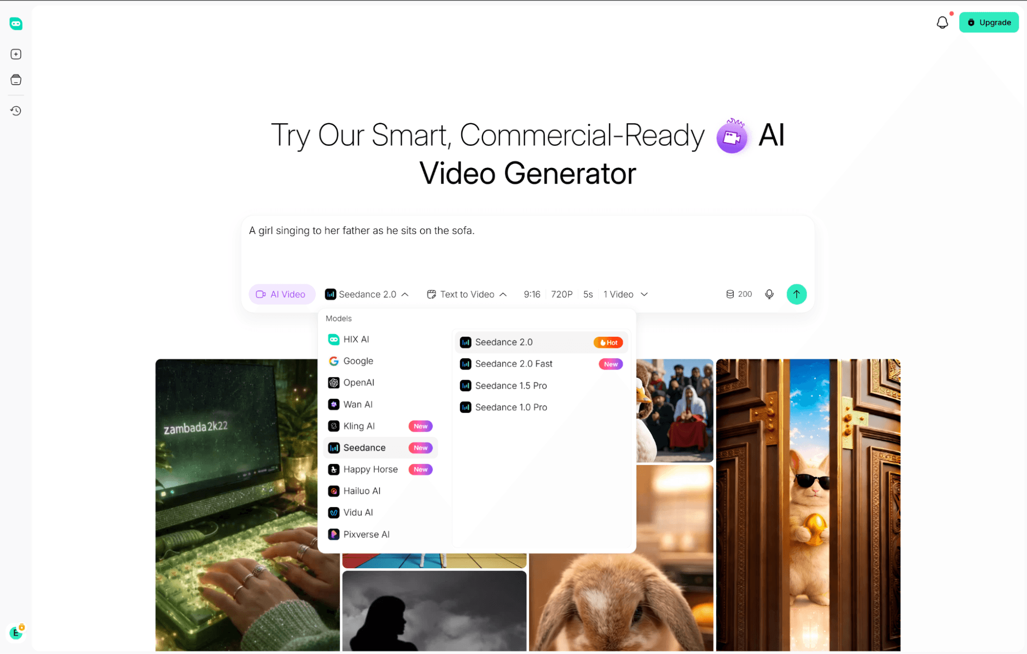 Select Your AI Model And Input Creative Assets