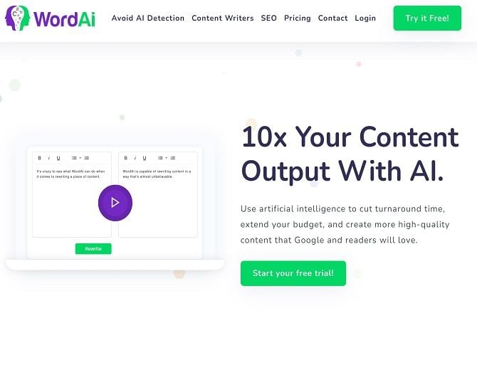 WordAi – Gere conteúdo rapidamente para vários sites