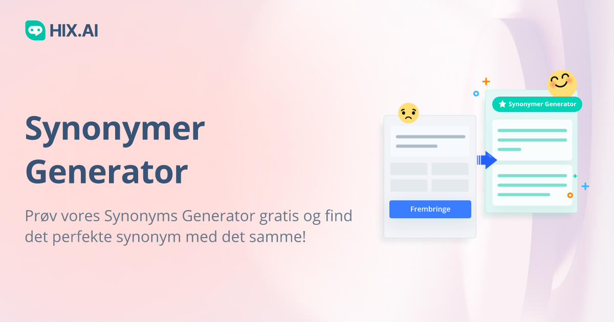 Synonymgenerator Lav tilfældige synonymer og lignende ord