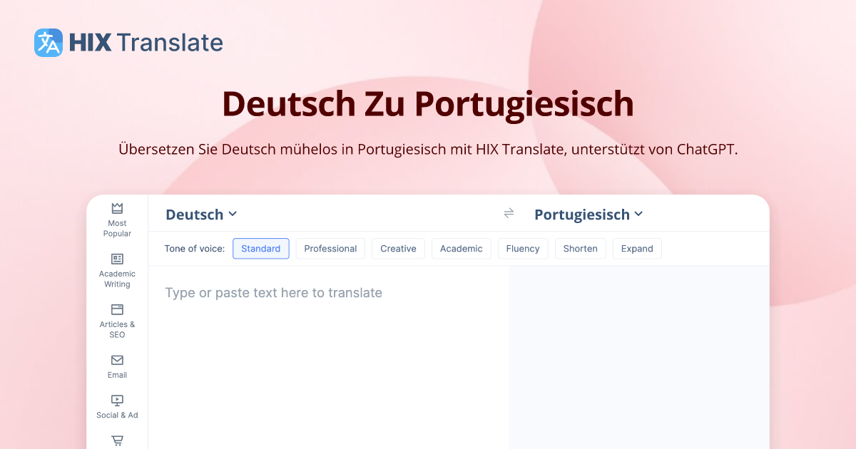 Übersetzung von Deutsch nach Portugiesisch (KOSTENLOS und ohne ...