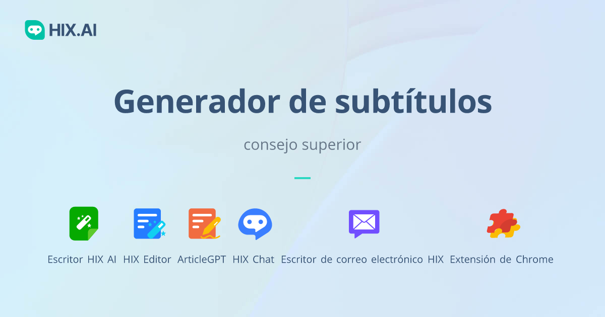 Generador de subtítulos gratuito en línea mejore su subtítulo HIX.AI
