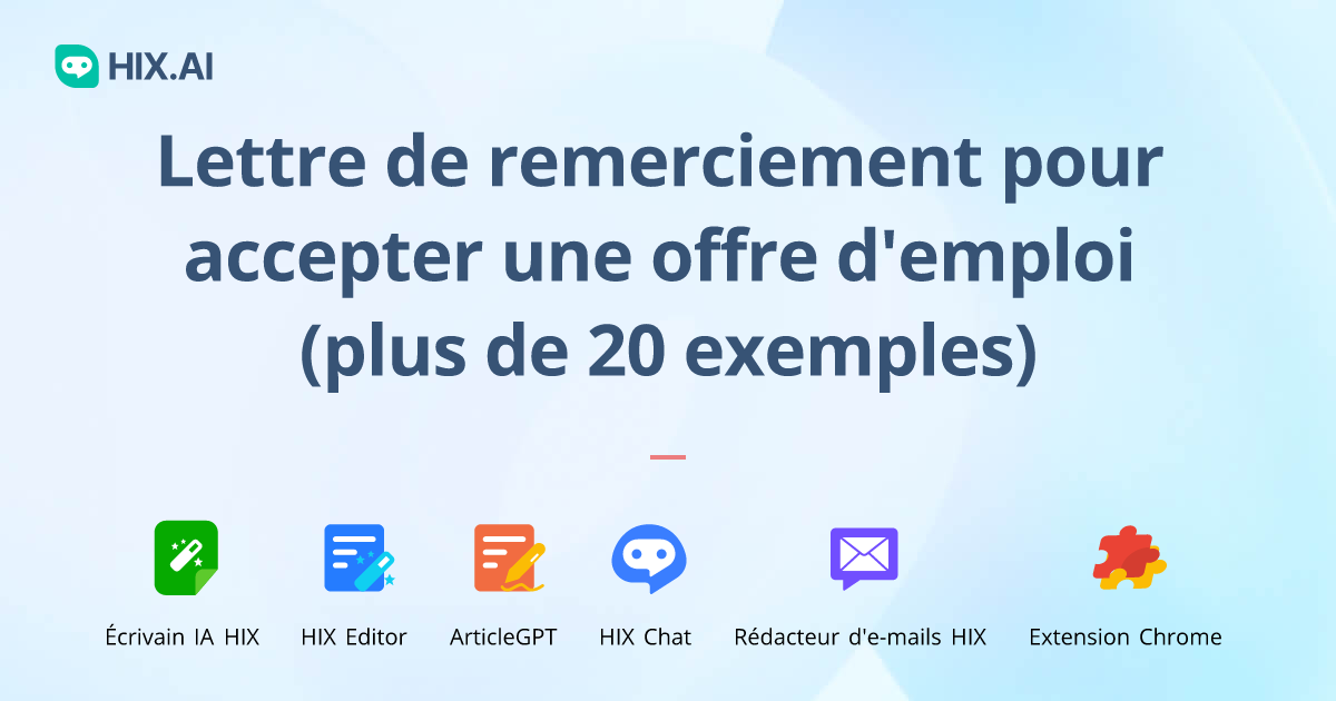 Lettre de remerciement pour accepter une offre d
