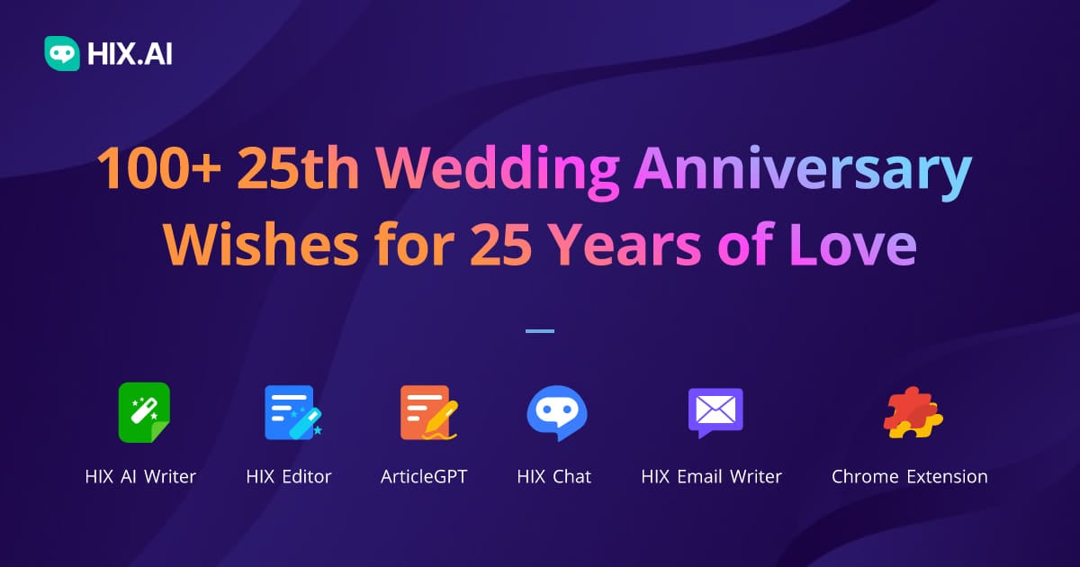 100+ 25th Wedding Anniversary Wishes for 25 Years of Love | HIX.AI