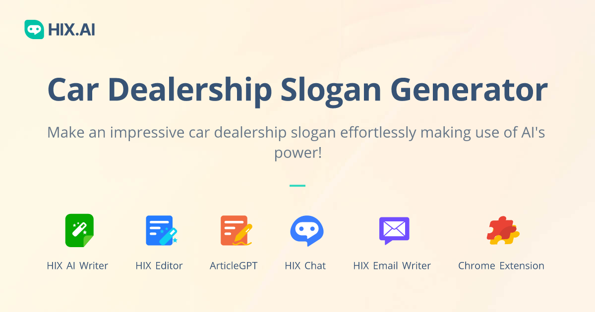 Free Car Dealership Slogan Generator Catchy Examples Hix Ai