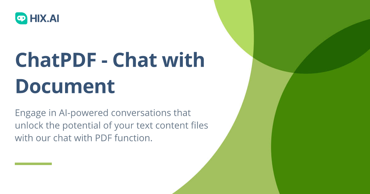 ChatPDF - Upload And Chat With Any PDF | HIX.AI