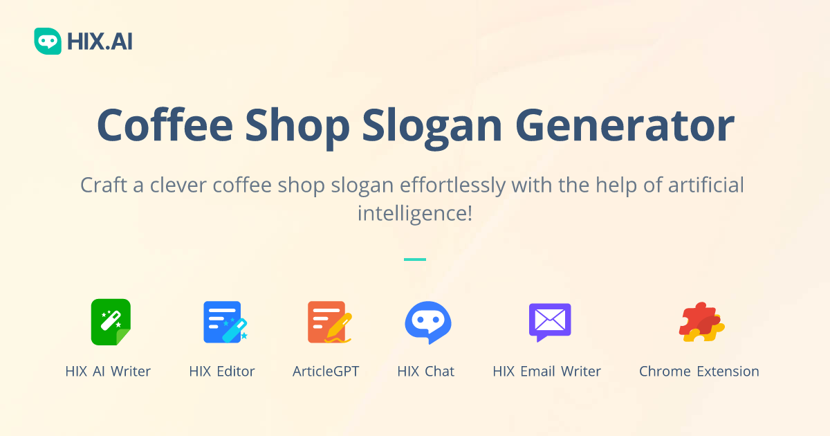 Free Coffee Shop Slogan Generator (500+ Catchy Examples) HIX.AI