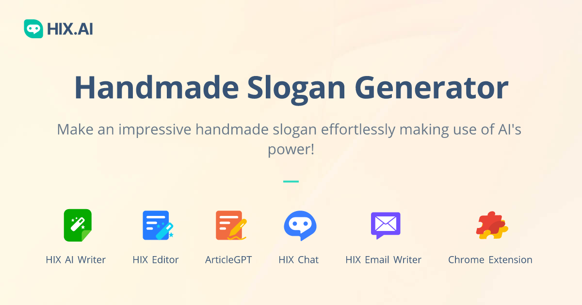 Free Handmade Slogan Generator with 500+ Unique Examples HIX.AI