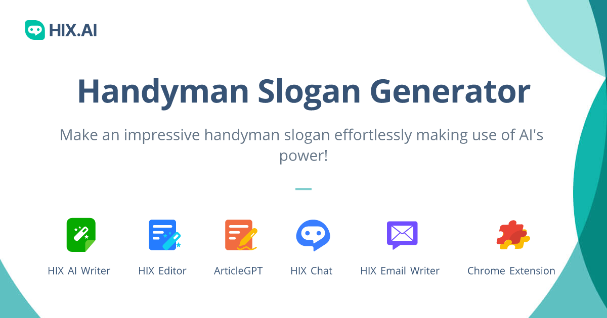 Free Handyman Slogan Generator with 500+ Impactful Examples HIX.AI