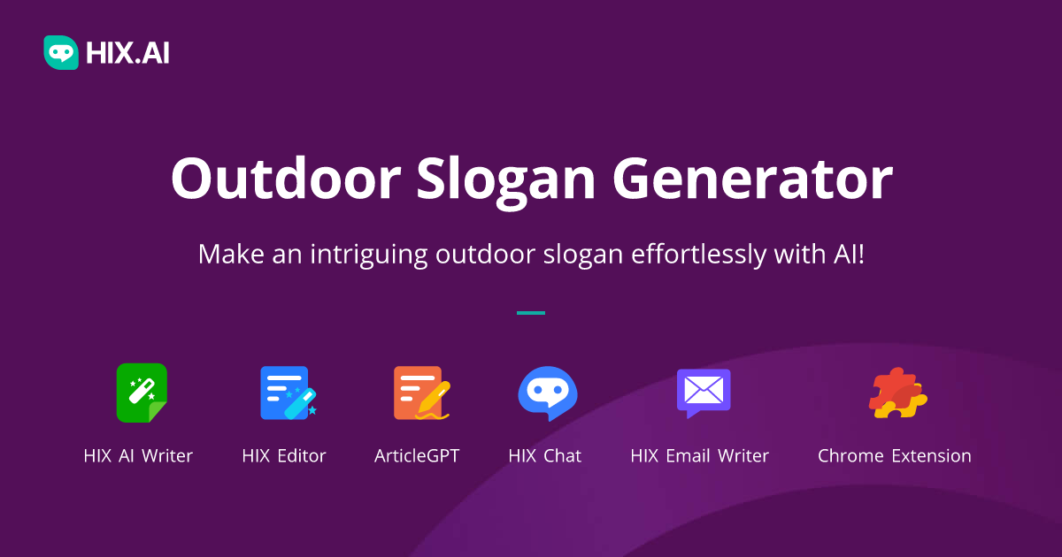 Free Outdoor Slogan Generator (500+ Lively Examples) HIX.AI