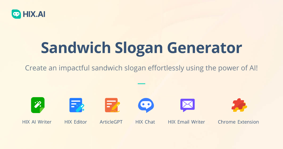 Free Sandwich Slogan Generator with 500+ Appealing Examples | HIX.AI