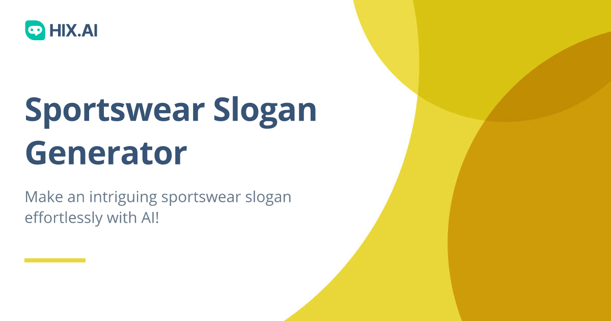 Free Sportswear Slogan Generator (500+ Cool Examples) HIX.AI
