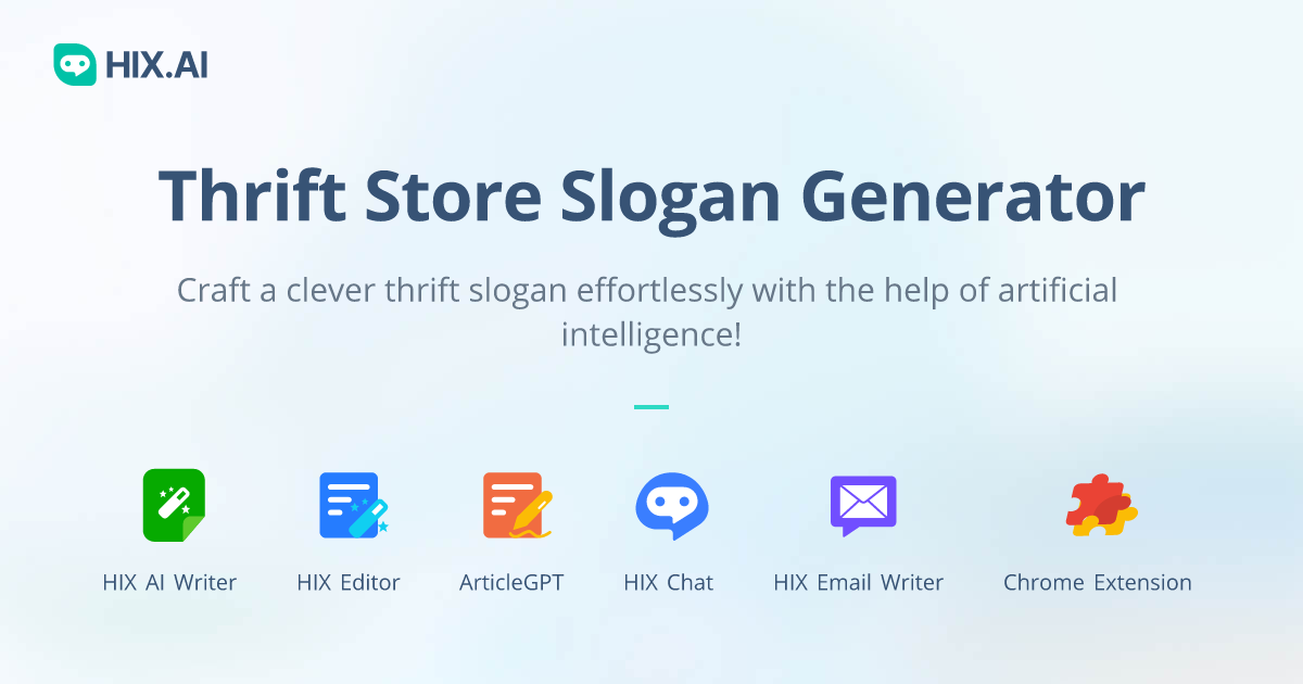Free Thrift Store Slogan Generator 500+ Unique Examples HIX.AI