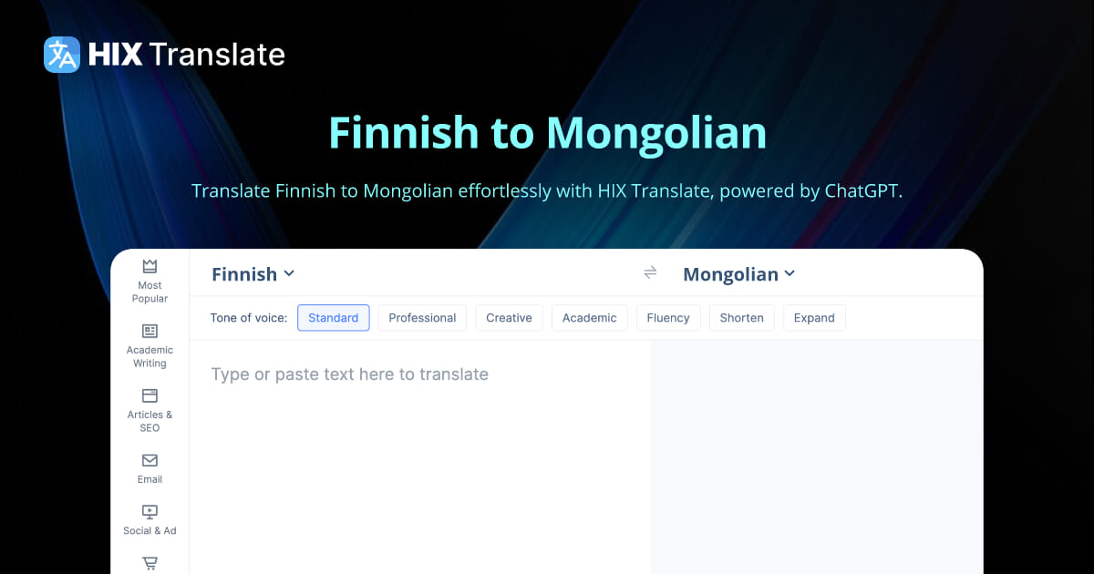 Finnish to mongolian translation free no signup hix translate