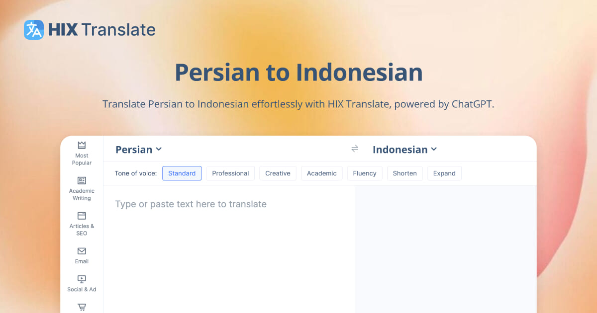 Persian to indonesian translation free no signup hix translate