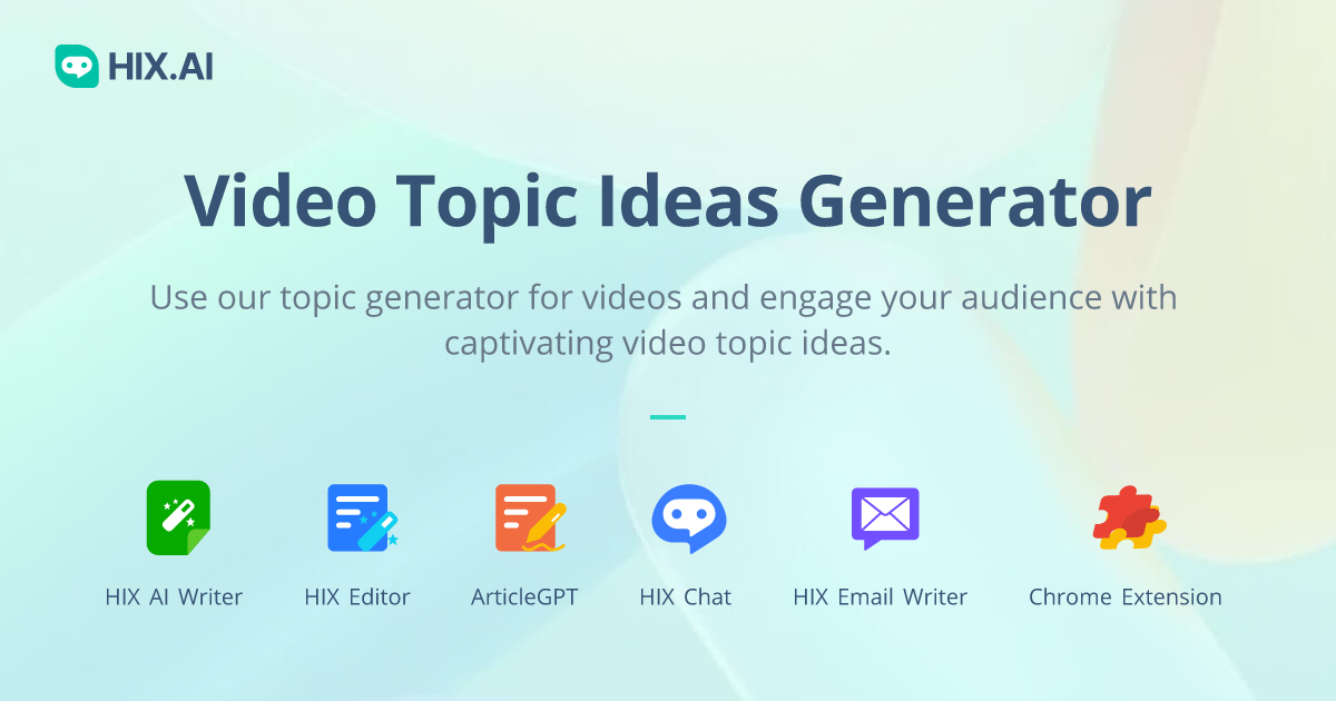 Video Topic Ideas Generator Create Topics for YouTube Videos