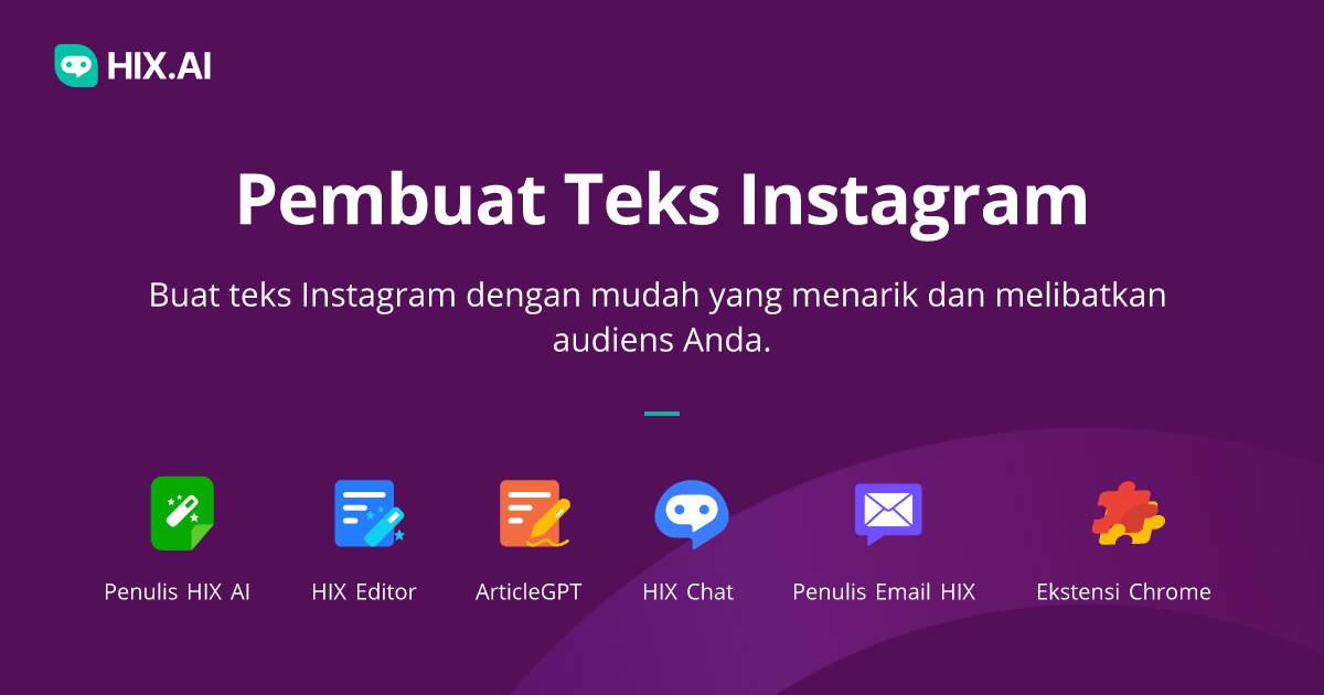 Generator AI Caption Instagram Gratis: Tulis Caption IG Terbaik | HIX.AI