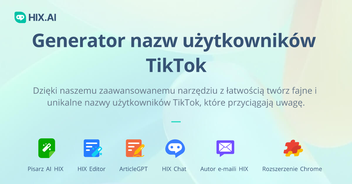 Generator nazw użytkowników TikTok - fajne nazwy użytkowników dla